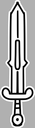 Sword icon isolated on grey background. Vector illustration for your design.のイラスト素材