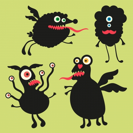 Happy monsters illustration  - Set 5のイラスト素材