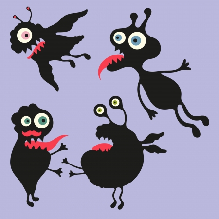 Happy monsters illustration  - Set 6のイラスト素材