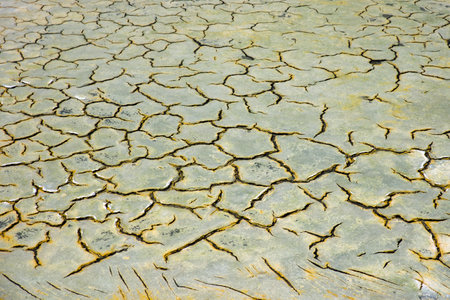 a pattern of colorful cracks at a saline