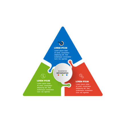 pazel paper elements and insert text into white circle paper. Business development features concept. Infographic design templates. Vector illustration.のイラスト素材