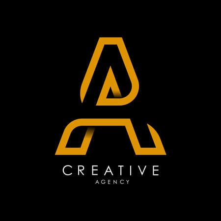 A Logo Letter monogram. with orange lines and modern minimalist creative look vector illustration.のイラスト素材