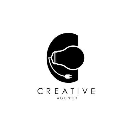 creative letter logo design with letter C icon light weight logo with elegant vector design.のイラスト素材