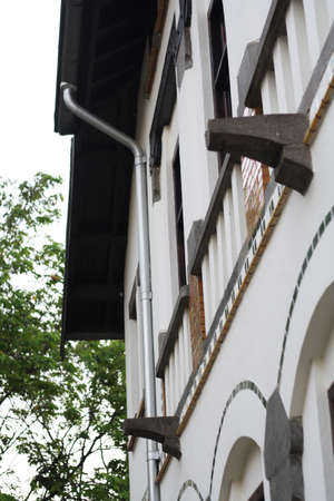 photo of the side of the Lawang Sewu building in the morningの写真素材