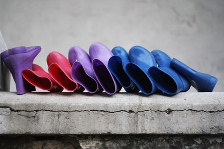 Cleaning Shoes at Lawang Sewu Buildingの写真素材