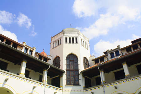 Front view of the core building of Lawang Sewu, Semarang Cityの写真素材