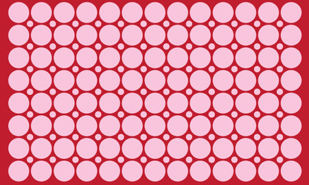 Seamless pattern with white circles on red background. Vector illustration.の写真素材