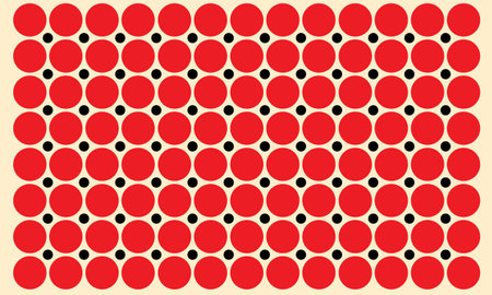 Abstract seamless pattern with circles in red and black colors. Vector illustration.の写真素材