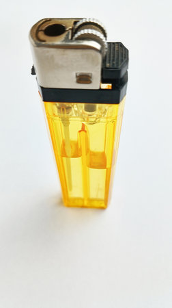 lighter on a white background, close-up of a lighterの写真素材