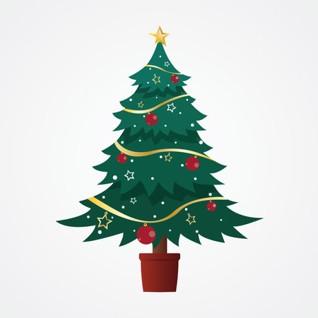 Christmas tree isolated, Christmas treeのイラスト素材