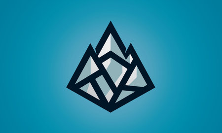 Ethereum crystal icon. Cryptocurrency symbol. 3D renderingのイラスト素材
