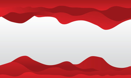 Red wavy background with copy space for text. Vector illustration.のイラスト素材