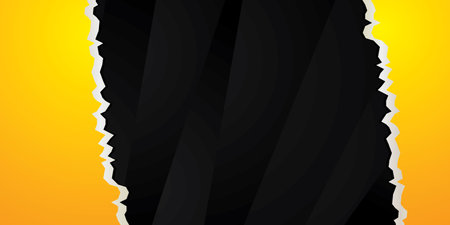 Black and yellow background with torn paper. Vector illustration. Eps 10.のイラスト素材