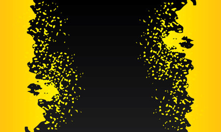 abstract black and yellow background with grunge splatters, vector illustrationのイラスト素材