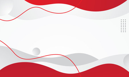 Abstract red and white wave background with copy space. Vector illustration.のイラスト素材