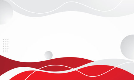 abstract background with red and white wavy shapes and copy spaceのイラスト素材