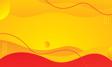 Abstract orange background with yellow waves. Vector illustration for your design.のイラスト素材