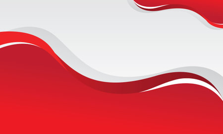 Abstract red and white wavy background with copy space. Vector illustrationのイラスト素材