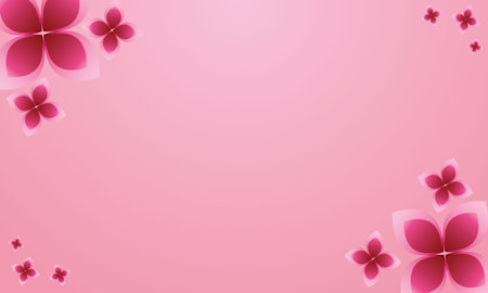 Beautiful pink flowers on a pink background with space for text.のイラスト素材