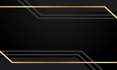 Abstract gold lines on black backgroundのイラスト素材