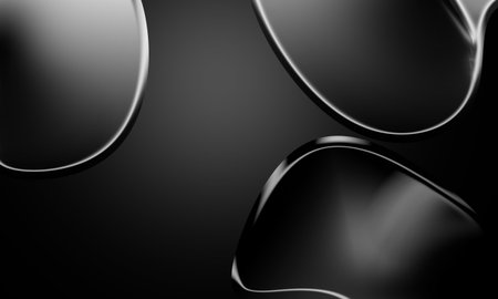 Abstract black background with metal elements. 3d rendering, 3d illustration.の写真素材