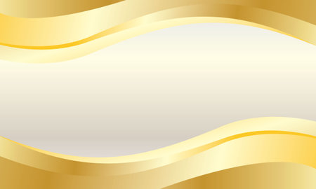 Abstract background with golden curved lines. Vector illustration for your graphic design.のイラスト素材