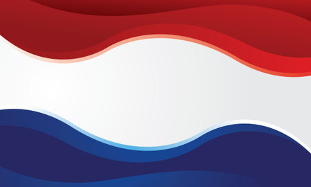 Flag of Netherlands in the form of a wave. Vector illustration.のイラスト素材