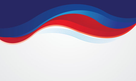 Abstract background with red and blue wavy lines. Vector illustration.のイラスト素材