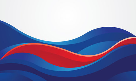 Abstract background with blue and red waves. Vector illustration. Eps 10のイラスト素材
