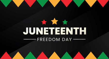 Juneteenth Freedom Day. Holiday concept. Template for background, banner, card, poster with text inscription. Vector illustrationのイラスト素材