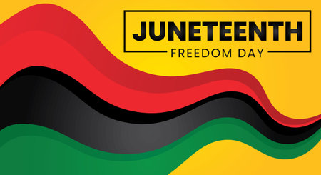 Juneteenth Freedom Day. Vector illustration of a banner with the colors of the African flag.のイラスト素材