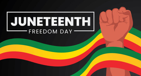 Juneteenth Freedom Day Vector Illustration. Suitable for greeting card, poster and bannerのイラスト素材