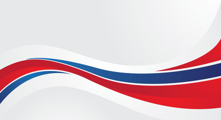 Flag of Thailand in the form of a wave, vector illustration.のイラスト素材