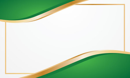 Green and gold background with space for your text. Vector illustration.のイラスト素材