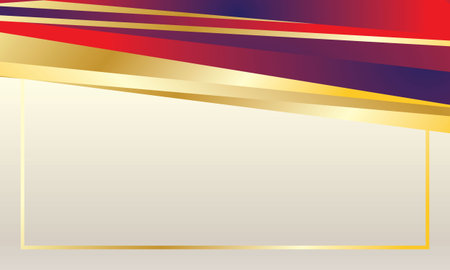 Abstract background with golden and red lines and copy space. Vector illustration.のイラスト素材