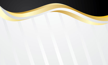 abstract background with gold wave and white line, vector illustration.のイラスト素材