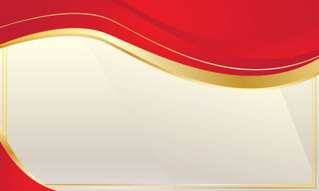 Elegant red and golden background with copy space. Vector illustrationのイラスト素材