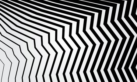Abstract wavy, waving, billowy and undulating lines. Squiggly, squiggle lines with twist effect. Abstract black and white background, patternのイラスト素材