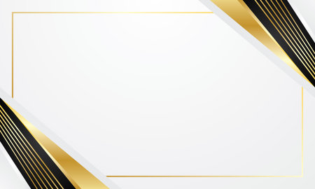 Abstract background with gold lines and white space for text. Vector illustrationのイラスト素材