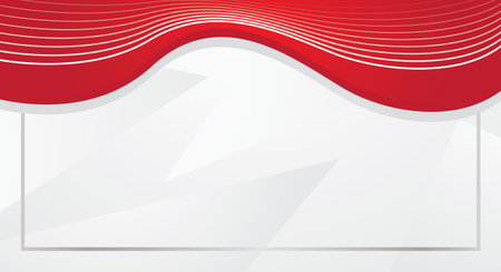 Abstract white and red background with copy space for text. Vector illustration.のイラスト素材