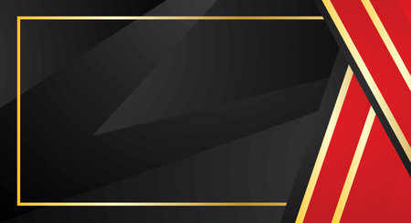 Luxury black background with golden lines and space for text.のイラスト素材