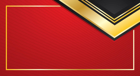 Red and black background with golden border. Vector illustration. Eps 10のイラスト素材