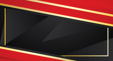 Luxury black and red background with golden lines. Vector illustrationのイラスト素材