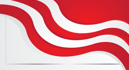 Red and white wavy background with copy space. Vector illustration.のイラスト素材
