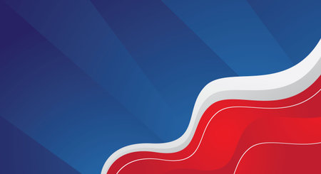 Abstract red and white wavy background with copy space. Vector illustrationのイラスト素材