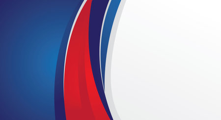 Red and blue corporate abstract background with copy space. Vector graphic illustrationのイラスト素材