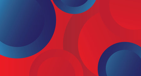 Abstract background with circles. Vector illustration. Red and blue colors.のイラスト素材