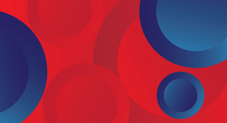 Abstract background with circles in red and blue colors. Vector illustration.のイラスト素材