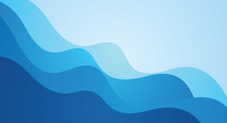 Abstract blue wave background. Vector illustration. Can be used for wallpaper, web page background, web banners.のイラスト素材