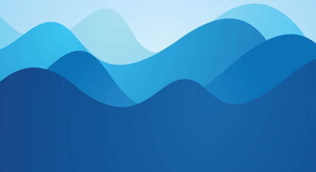 Blue abstract background with waves. Vector illustration. Can be used for wallpaper, web page background, web banners.のイラスト素材